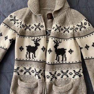 TNA patterned zip up sweater